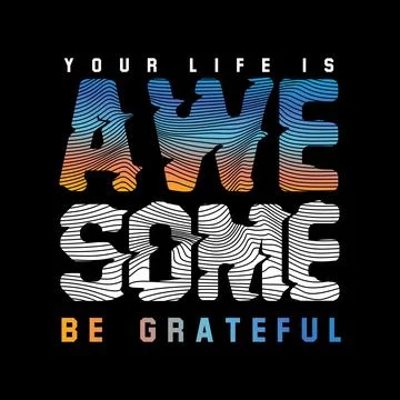 AWESOME Slogan design typography, vector design text illustration, sign, t sh Stock Illustration