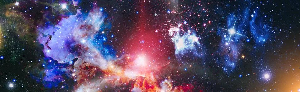 Awesome space background. Galaxy in deep space. Beauty of universe. Elements Stock Illustration