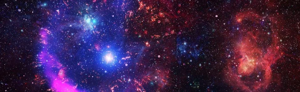 Awesome space background. Galaxy in deep space. Beauty of universe. Elements Stock Illustration