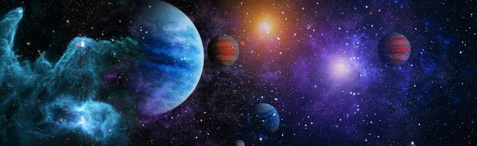 Awesome space background. Galaxy in deep space. Beauty of universe. Elements Stock Illustration