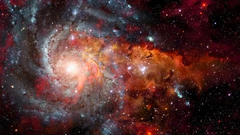 Awesome spiral galaxy in space. Elements furnished by NASA Stock Photos