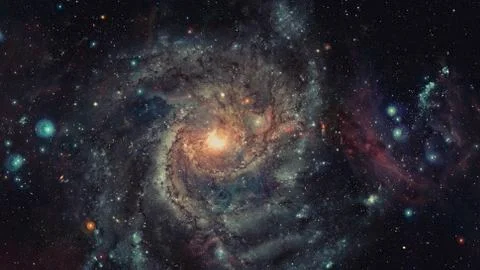 Awesome spiral galaxy in space. Elements furnished by NASA Stock Photos