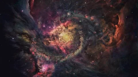 Awesome spiral galaxy in space. Elements furnished by NASA Stock Photos