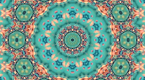 Awesome spring floral kaleidoscopic pattern with pink cherry flowers Vidéo 61347545