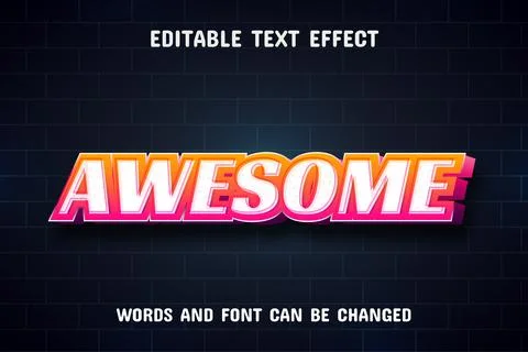 Awesome text - editable text effect Stock Illustration