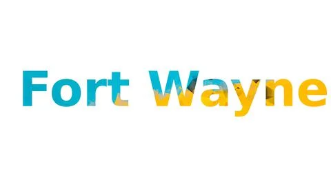 Awesome text word Fort Wayne design stock image Stock Illustration