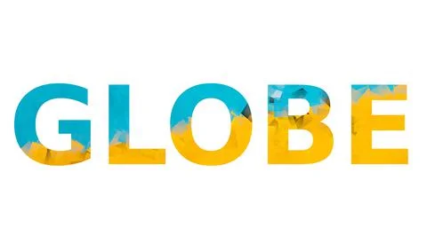 Awesome text word GLOBE design stock image Stock Illustration