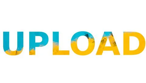 Awesome text word UPLOAD design stock image Stock Illustration