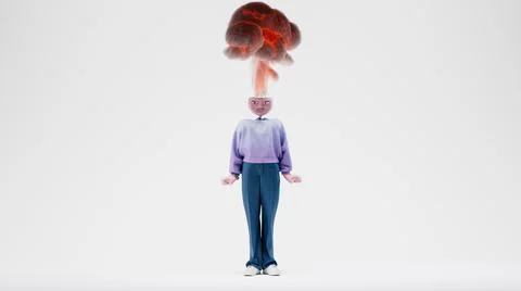 Awesome Travor's brain explodes. The concept of anger, rage. Highly detailed Ilustração Stock