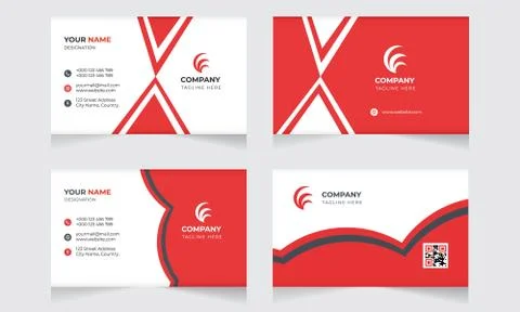Awesome-Two-Red-Business-Card Stock Illustration