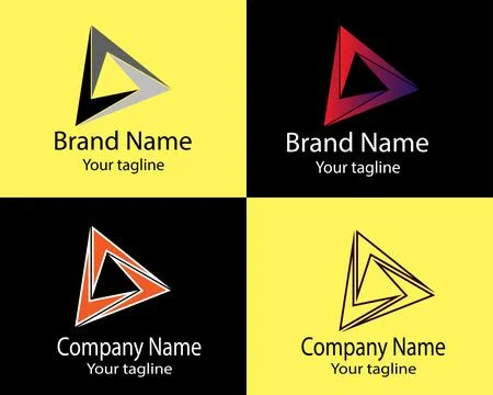 Awesome Unique Dynamic Triangle Symbol Logo Design Stock Illustration