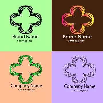 Awesome unique flower unity symbol logo design Stock Illustration