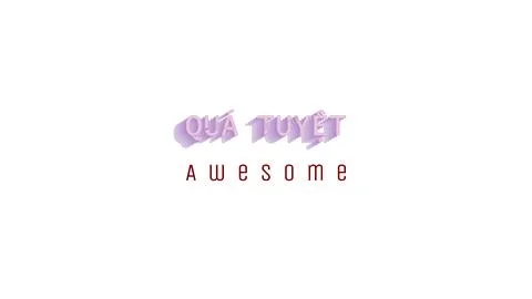 AWESOME in Vietnamese white background text mask with parallax style layered sha Stock Illustration