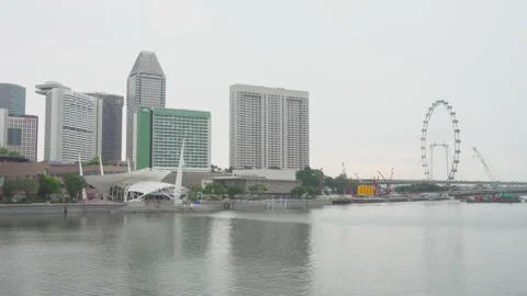 Awesome view of Esplanade - Theatres on the Bay in Singapore Stock Footage 279908041