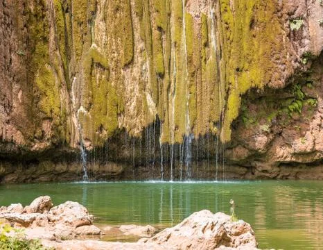 Awesome view of the final part of El Limon tropical waterfall 写真素材