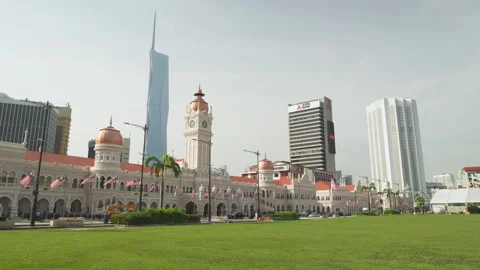 Awesome view of Independence Square (Dataran Merdeka), Malaysia 스톡 동영상 337950074