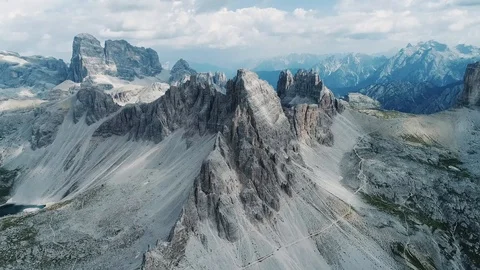 Awesome view of italian alps from the drone, the sky and the conditions Stock Footage