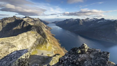 Awesome view from the mountain top Stock Footage 250455567