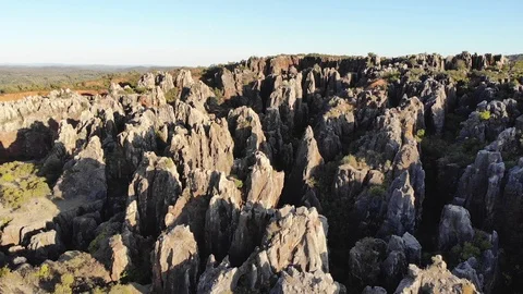 AWESOME VIEWS AEREAS OF ROCKIOUS FORMATIONS IN SEVILLA , SPAIN. 4K CINEMATIC Stockbeeldmateriaal 124691205