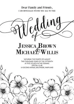 Awesome wedding invitation. Stock Illustration