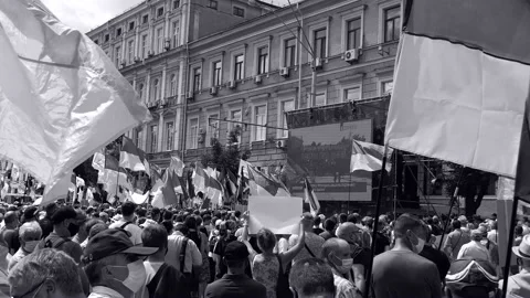 Awesomely huge protest, demonstration - to attract the attention. Stock Footage 134159028