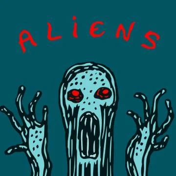 Awful slippery invader from outer space. vector illustration Stock Illustration