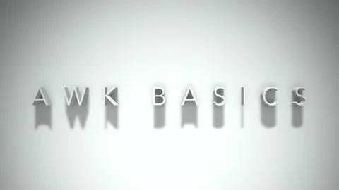 Awk basics 3D title animation with shadows on a white background Video stock 297015817
