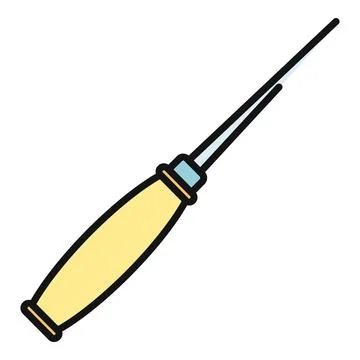 Awl tool for leatherwork and craft projects Stock Illustration