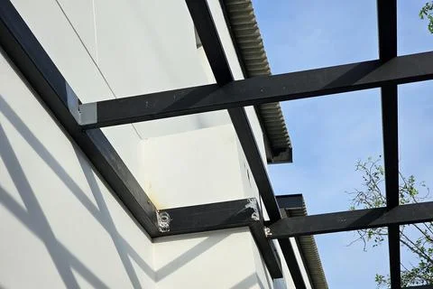 Awning Structure of New House. Stock Photos