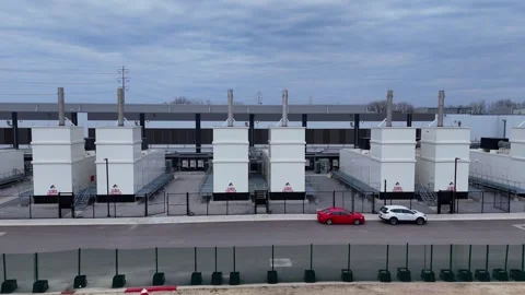 AWS data center in Hilliard, Ohio, supporting cloud computing and data storage Stock Footage 337221471