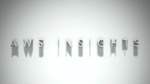 Aws insights 3D title animation white text on a white background Stock Footage 299369618
