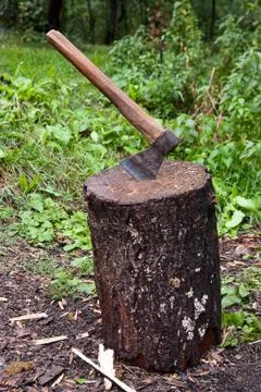 Ax and log Stock Photos