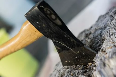 Ax in a block Stock Photos