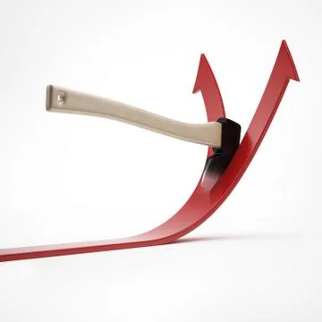 Ax cuts the arrow Illustration