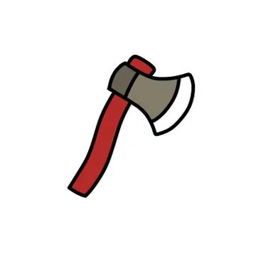 Ax doodle icon, vector color line illustration Stock Illustration