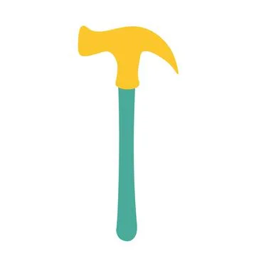 Ax hammer on an isolated white background. Construction or renovation. Buildi Stock Illustration