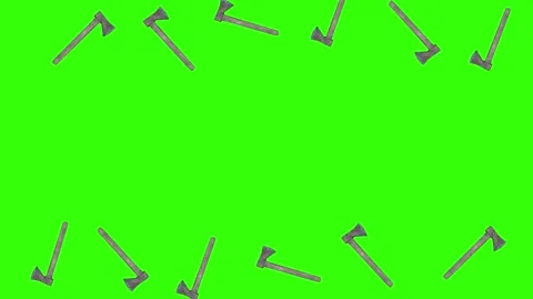 ax hatchet tools animation on green scre... | Stock Video | Pond5