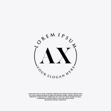 AX Initial handwriting logo design Illustrazione stock