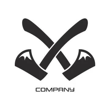 Ax mountain logo Stock Illustration