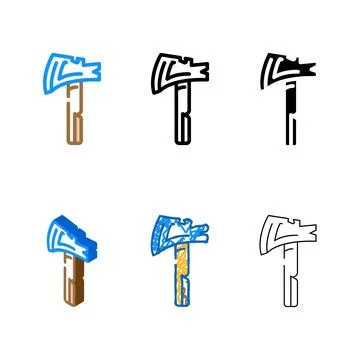 Ax multitool color simplified icon vector Stock Illustration