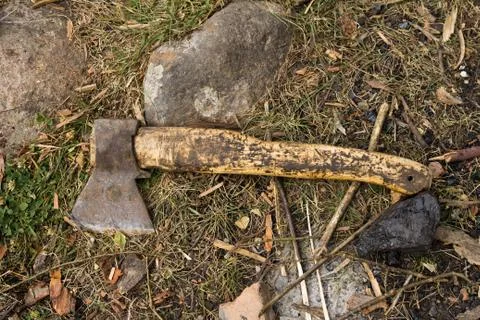 Ax on nature Stock Photos