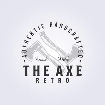 Ax or hatchet tool for logo vector illustration design, carpentry Stock Illustration