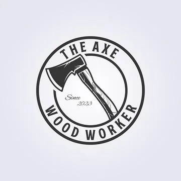 Ax or hatchet tool for logo vector illustration design, carpentry Stock Illustration