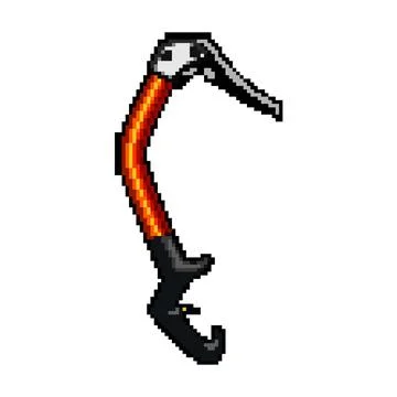 Ax piolet ice tool pixel art vector illustration Stock Illustration