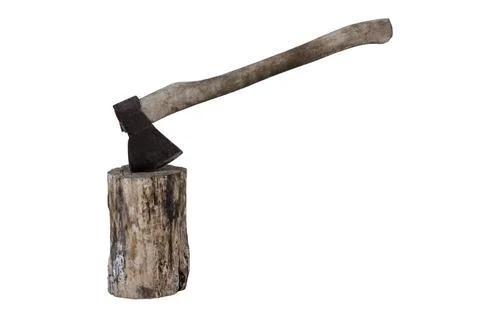 Ax stuck into a stump Stock Photos