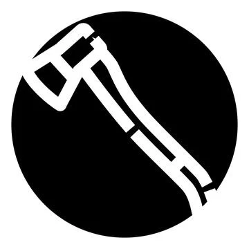 Ax tool outline silhouette for construction and forestry Stock Illustration