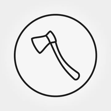 Ax. Universal Icon. Vector. Editable Thin line. Stock Illustration