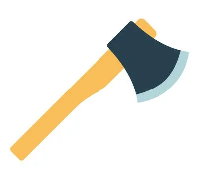 Ax with wooden handle, vector icon of garden tools. Stock Illustration