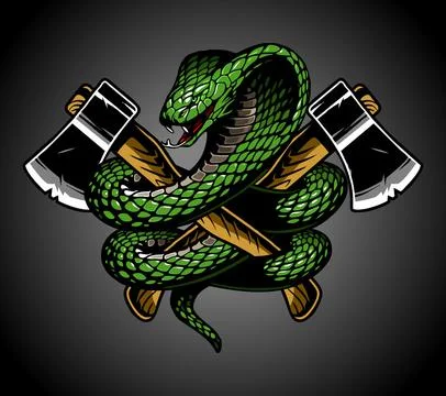 Ax wrapped in a snake vector template Stock Illustration