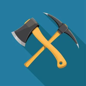 Axe and pickaxe Stock Illustration